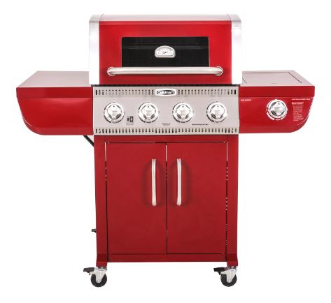 Cuisinart Red Four Burner Dual Fuel Gas Grill