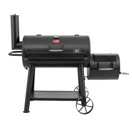 Char-Griller Grand Champ Charcoal Grill and Offset Smoker in Black