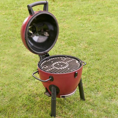 Char-Griller Akorn Jr. Kamado Kooker Charcoal Grill - Red